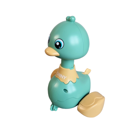 Jucarie interactiva - Ratusca plimbareata verde, apasa si merge, 1 an +