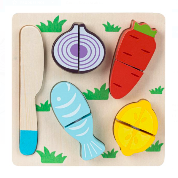 Puzzle educativ, Legume de feliat, 9 piese, 18x18 cm, 2 ani +