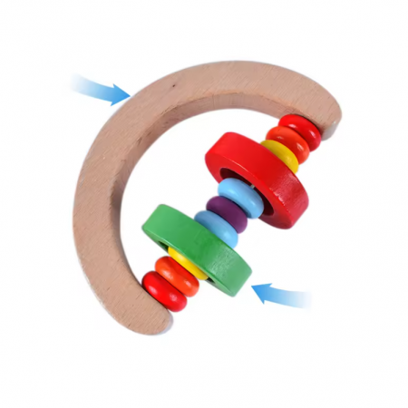 Set 4 Jucarii Zornaitoare Multicolore Bebelusi din lemn