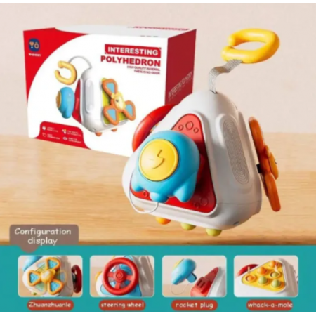 Jucarie senzoriala, Busy Cube Poliedru 4 in 1, 18 luni +