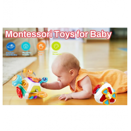 Jucarie senzoriala, Busy Cube Poliedru 4 in 1, 18 luni +