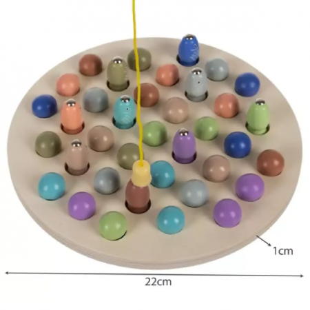 Joc de pescuit magnetic cu pestisori si bile, 44 piese, 3 ani +