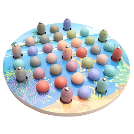 Joc de pescuit magnetic cu pestisori si bile, 44 piese, 3 ani +