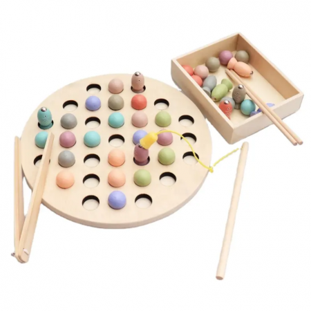 Joc de pescuit magnetic cu pestisori si bile, 44 piese, 3 ani +