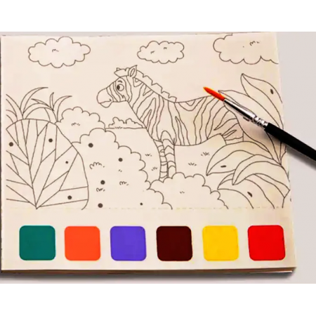 Carte de pictat cu 20 pagini si o pensula, diferite modele, 3 ani +