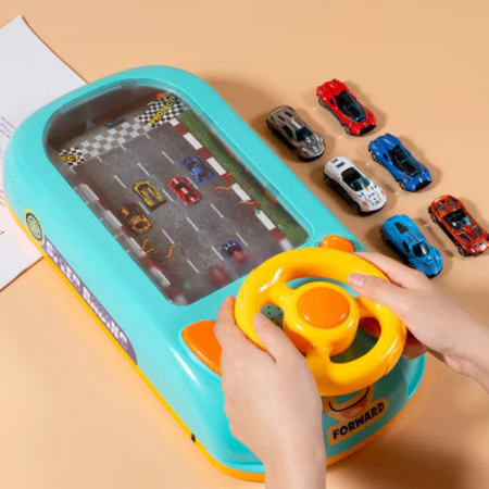 Masina de curse cu Volan pentru copii, Joc interactiv cu sunete, butoane, muzica si claxon LIVRARE GRATUITA