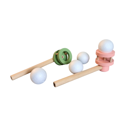 Joc de suflat si de echilibru – Minge zburatoare verde, 3 ani +
