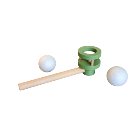 Joc de suflat si de echilibru – Minge zburatoare verde, 3 ani +