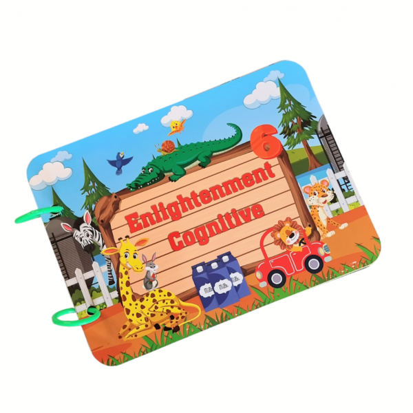 Carte cognitiva cu stickere reutilizabile, activitati puzzle – Busy Book, 2 ani +