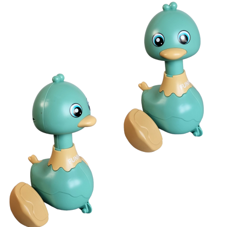 Jucarie interactiva - Ratusca plimbareata verde, apasa si merge, 1 an +