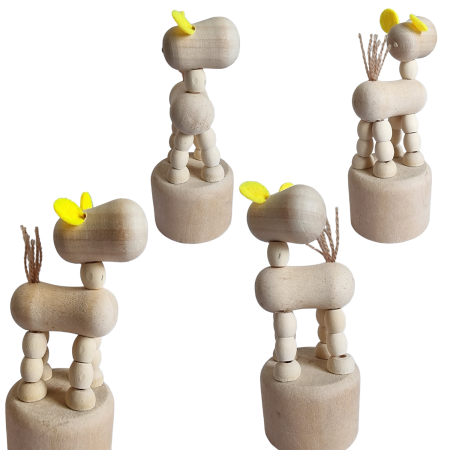 Jucarie Figurina - marioneta mobila din lemn CALUT – decor si DIY, 3 ani +