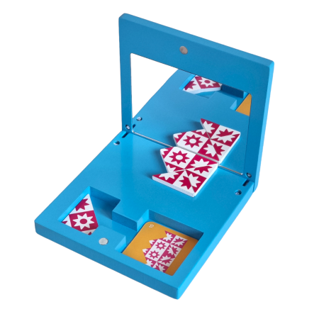 Joc de logica cu oglinda si carduri de activitati - Puzzle 3D, 3 ani +