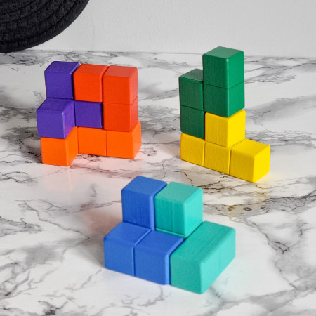 Cub 3D puzzle educational, 6X6X6cm, 3 ani +