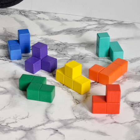 Cub 3D puzzle educational, 6X6X6cm, 3 ani +